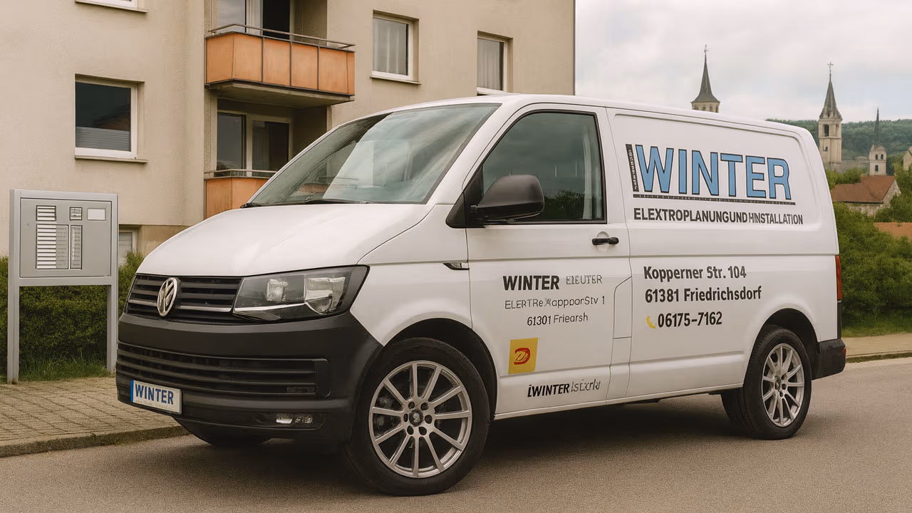 Service- und Kundendienstfahrzeuge vor dem Einsatz &middot; Winter Elektro